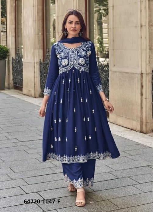 LAKHNAVI 8 GOLD - Catalog # 64720 (Set of 4 Readymade Salwar Suits)