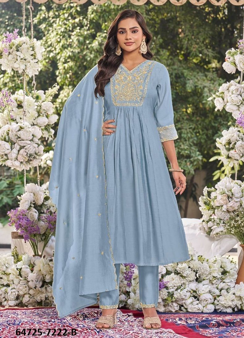 NOOR 1 - Catalog # 64725 (Set of 4 Readymade Salwar Suits)