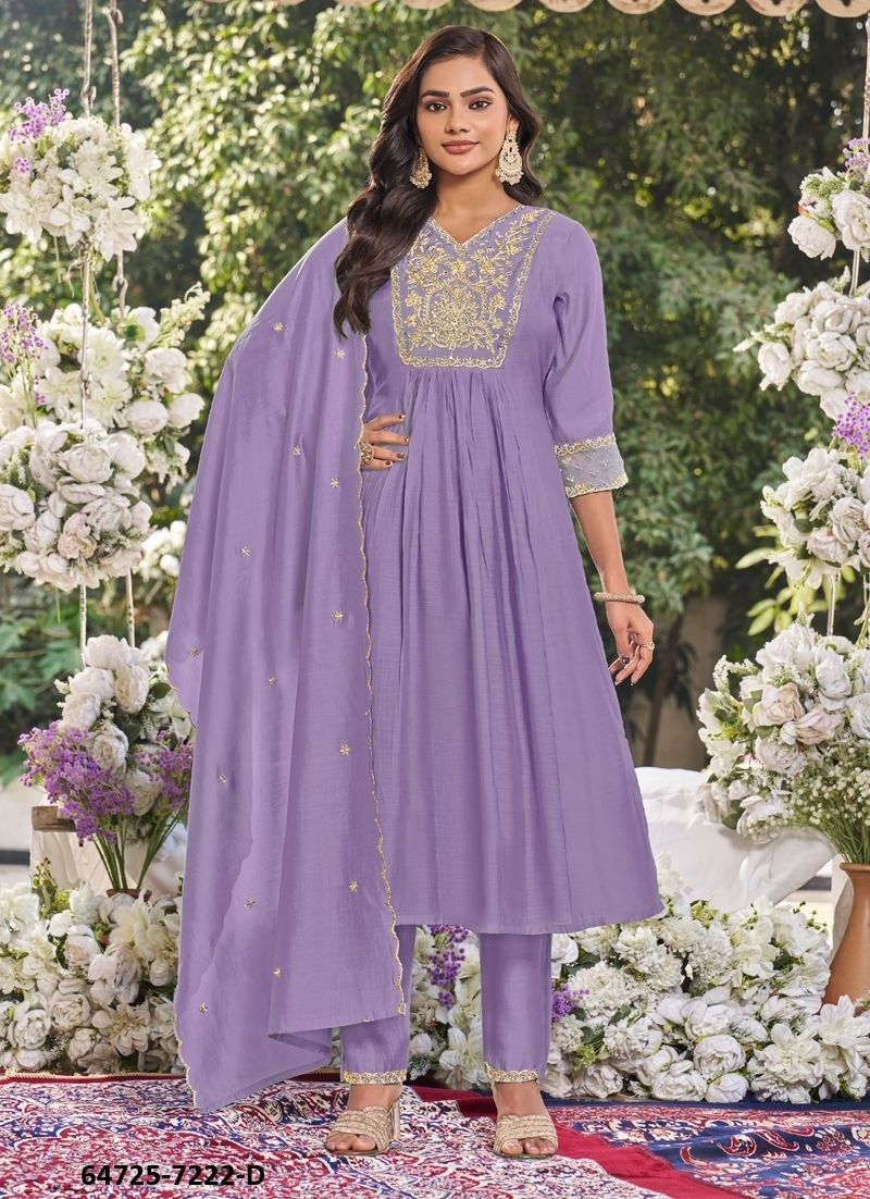 NOOR 1 - Catalog # 64725 (Set of 4 Readymade Salwar Suits)