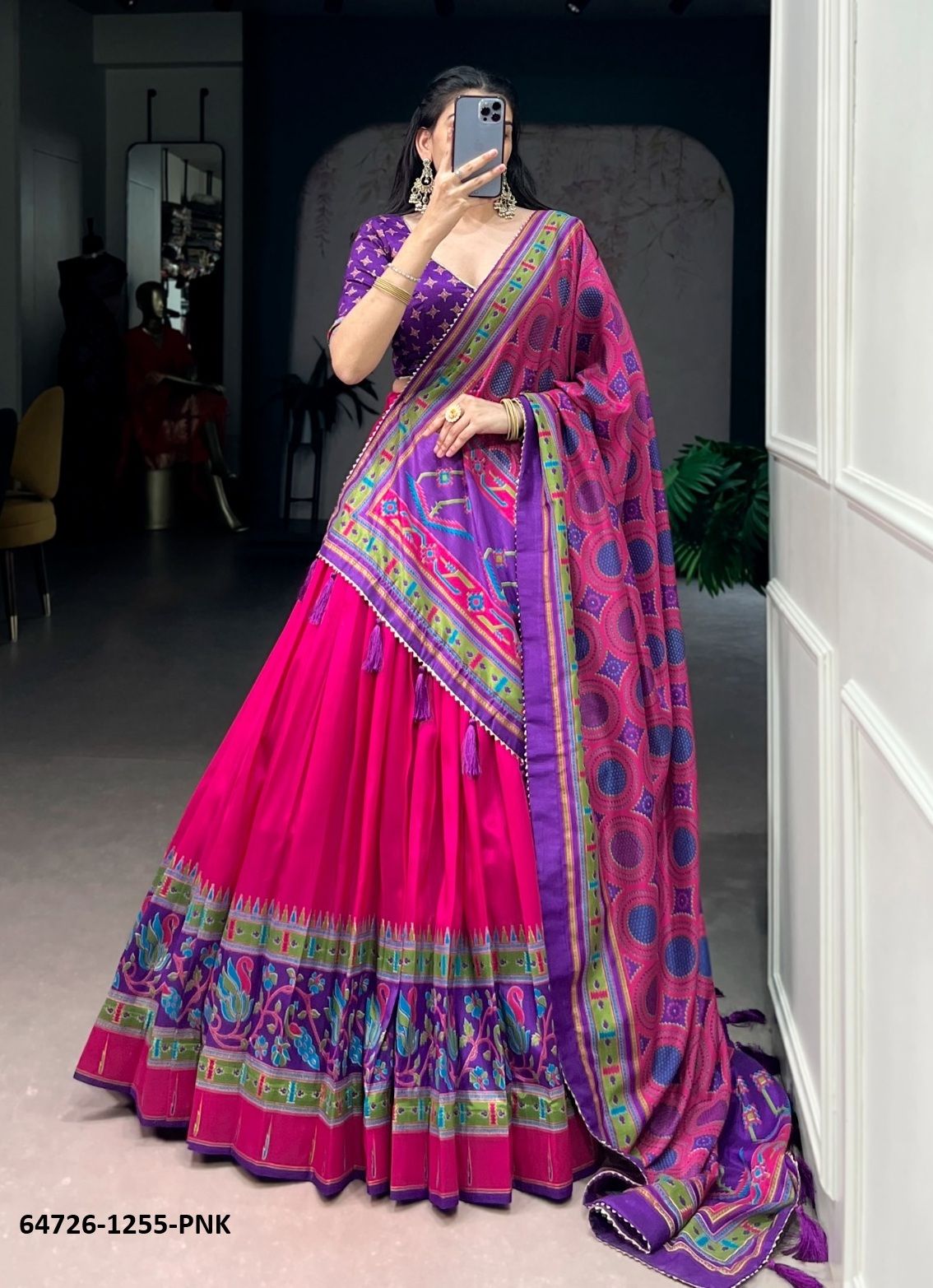 SERIES 1255 - Catalog # 64726 (Set of 4 Semi-Stitched Lehengas) SERIES 1255 - Catalog # 64726 (Set of 4 Semi-Stitched Lehengas)