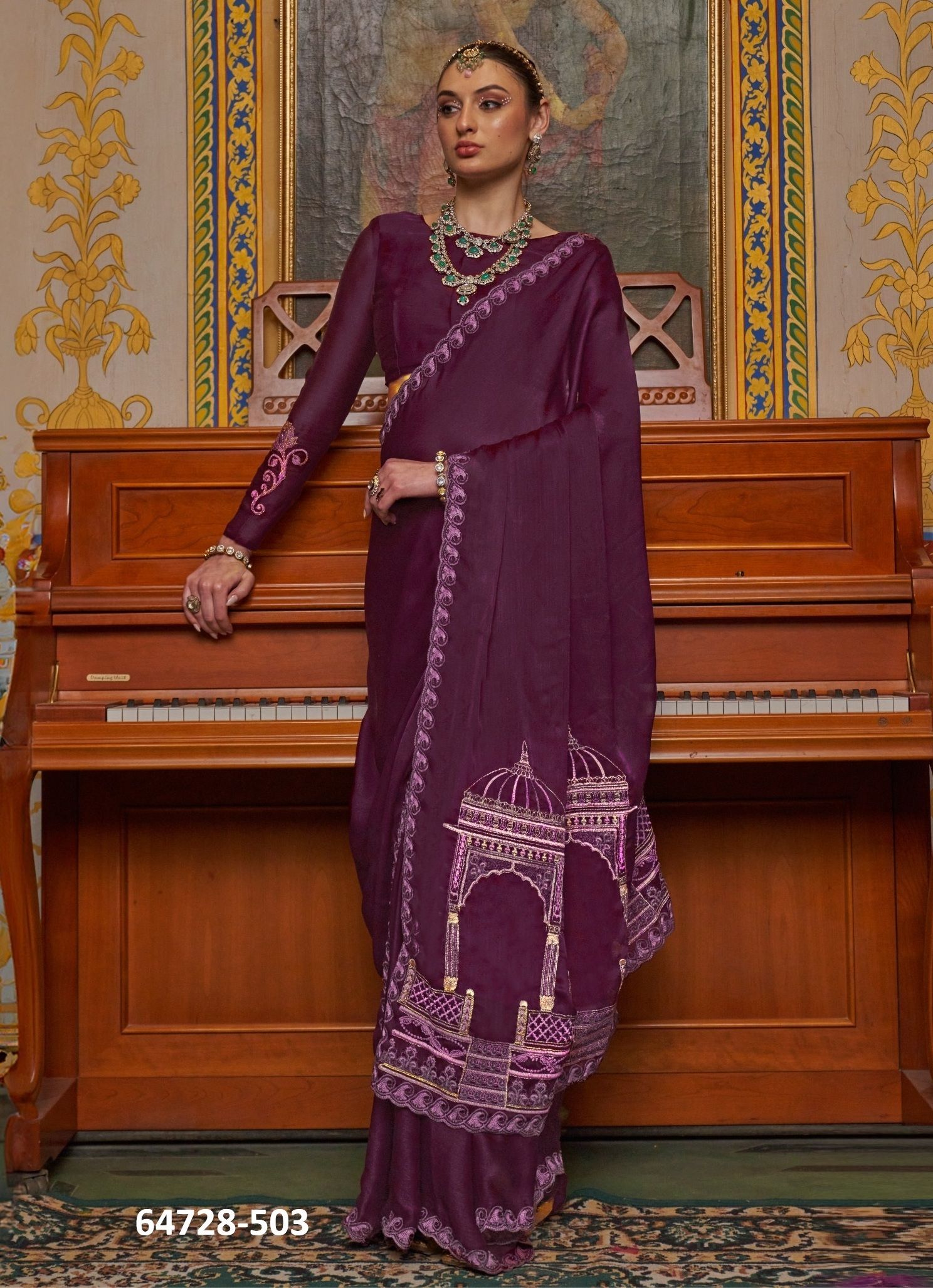 MANDIR - Catalog # 64728 (Set of 4 Sarees) MANDIR - Catalog # 64728 (Set of 4 Sarees)
