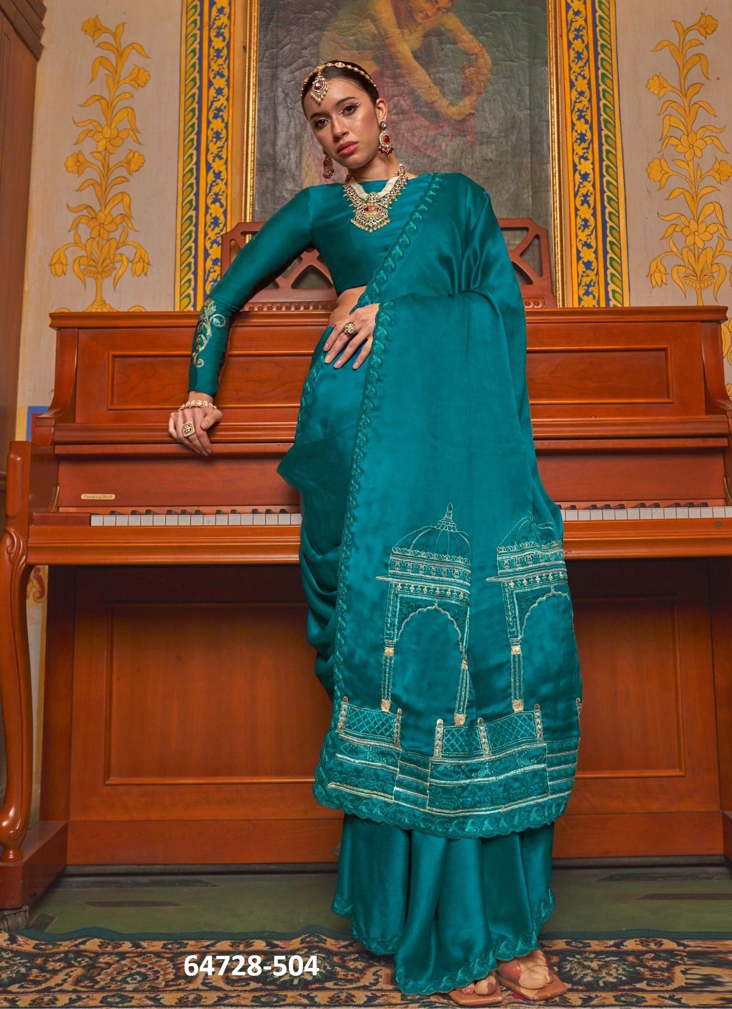 MANDIR - Catalog # 64728 (Set of 4 Sarees) MANDIR - Catalog # 64728 (Set of 4 Sarees)