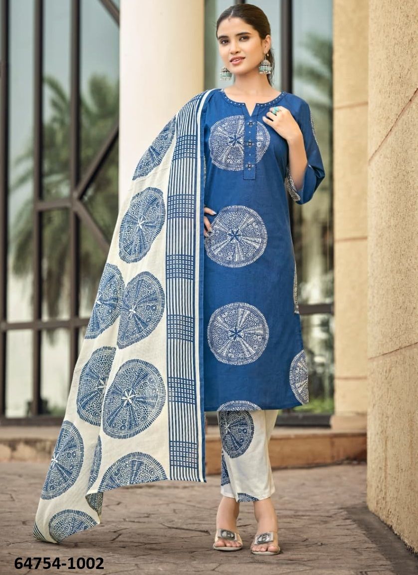 SUMMER STORIES - Catalog # 64754 (Set of 6 Readymade Salwar Suits)