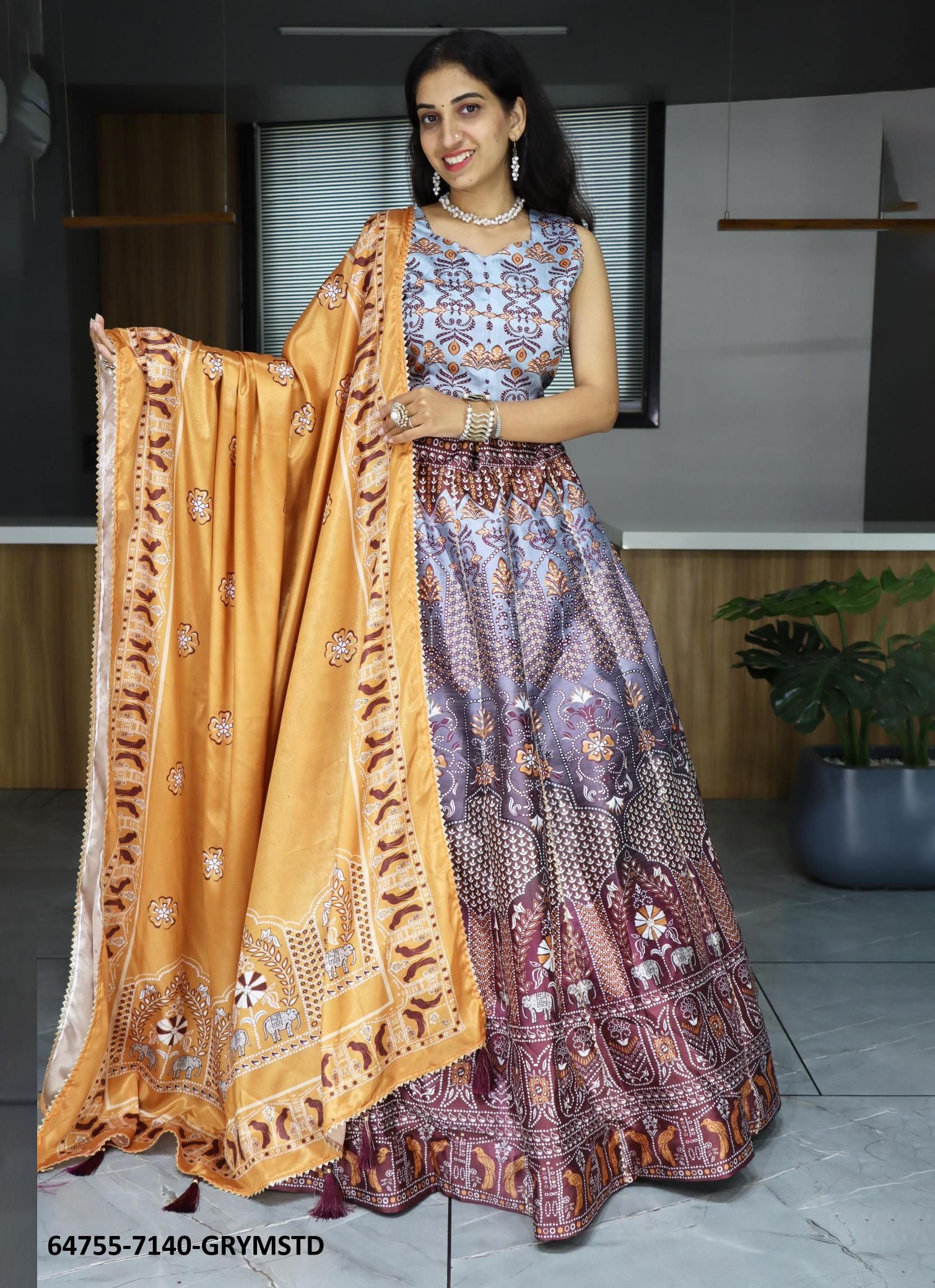 SERIES 7140 - Catalog # 64755 (Set of 8 Semi-Stitched Lehengas) SERIES 7140 - Catalog # 64755 (Set of 8 Semi-Stitched Lehengas)