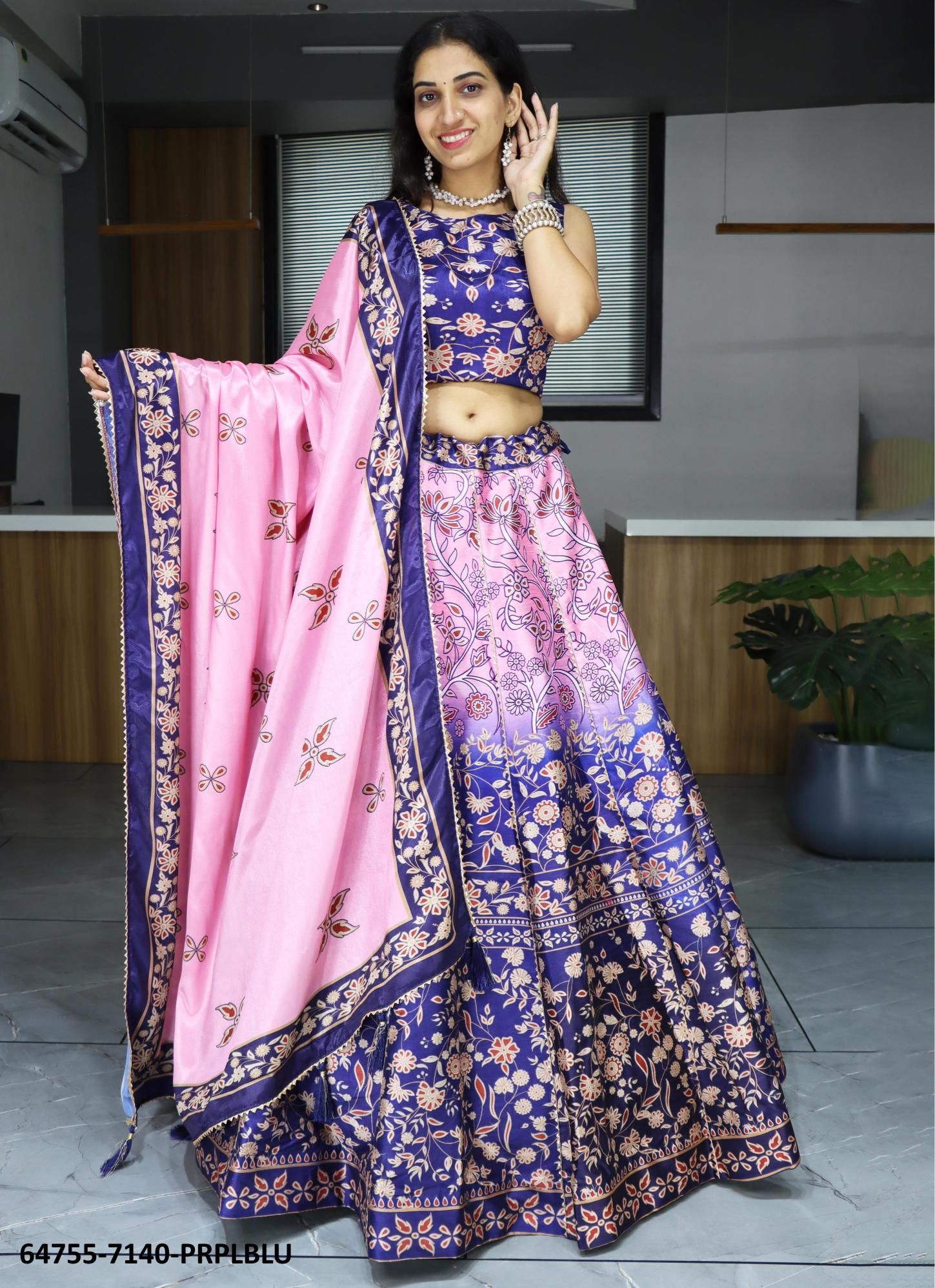 SERIES 7140 - Catalog # 64755 (Set of 8 Semi-Stitched Lehengas) SERIES 7140 - Catalog # 64755 (Set of 8 Semi-Stitched Lehengas)