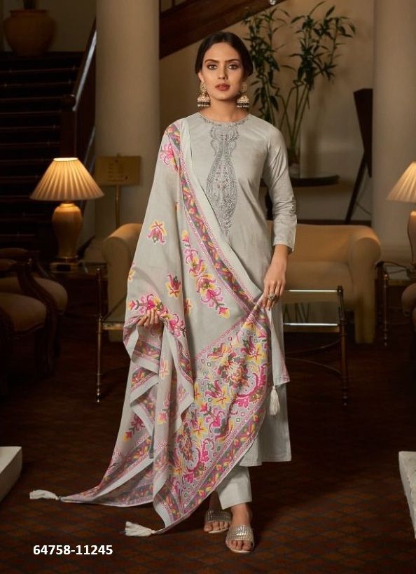 RANG-E-HAYA - Catalog # 64758 (Set of 8 Semi-Stitched / Un-Stitched Suits)