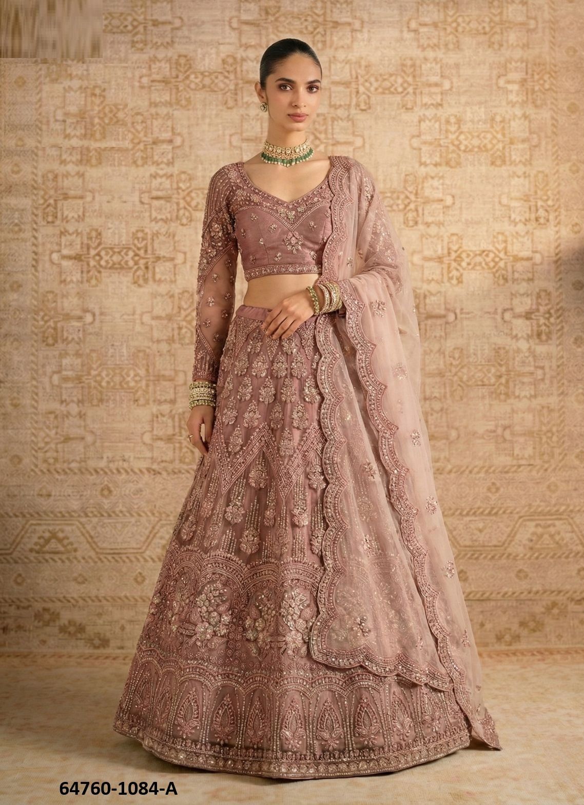 SERIES 1084 - Catalog # 64760 (Set of 5 Semi-Stitched Lehengas)