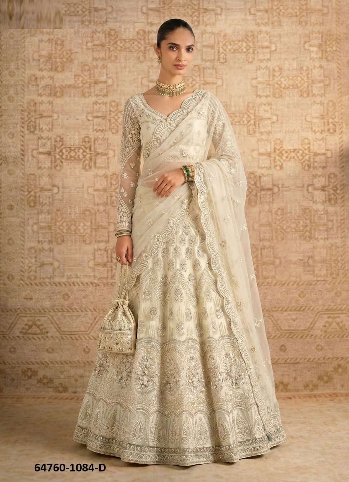SERIES 1084 - Catalog # 64760 (Set of 5 Semi-Stitched Lehengas)