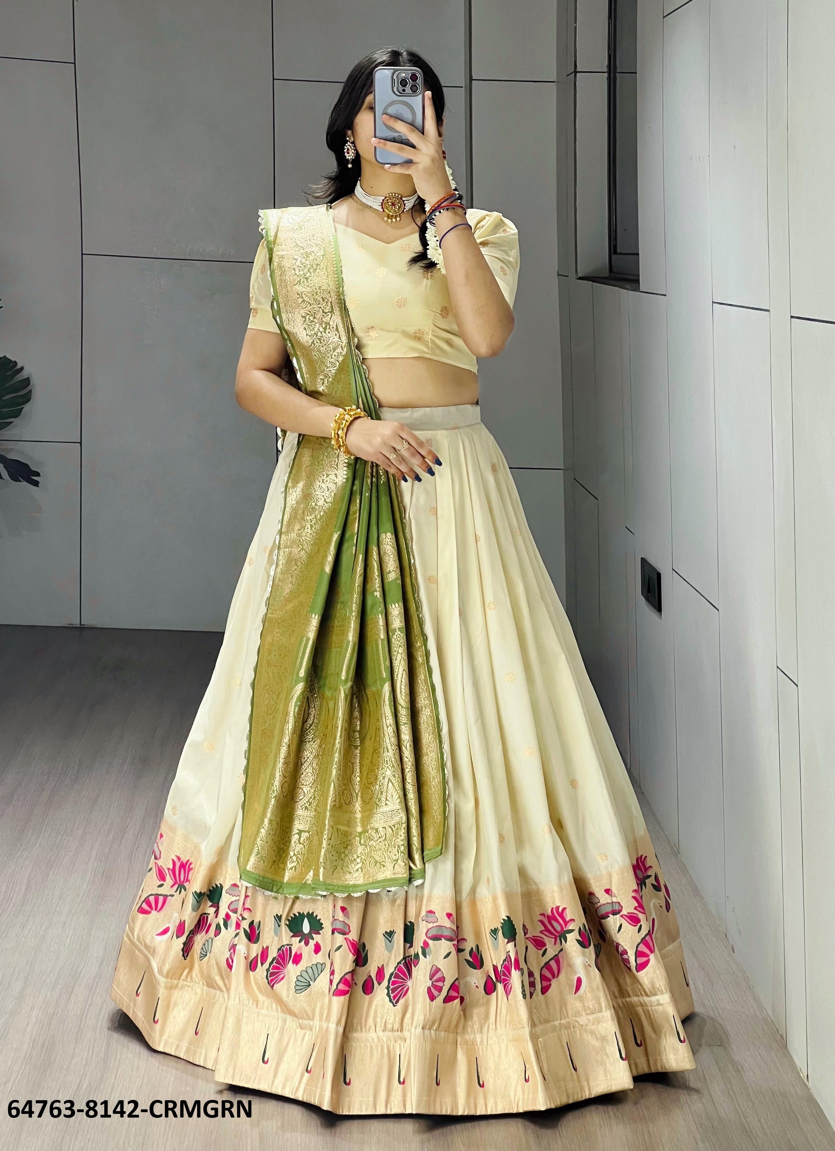 SERIES 8142 - Catalog # 64763 (Set of 4 Semi-Stitched Lehengas) SERIES 8142 - Catalog # 64763 (Set of 4 Semi-Stitched Lehengas)