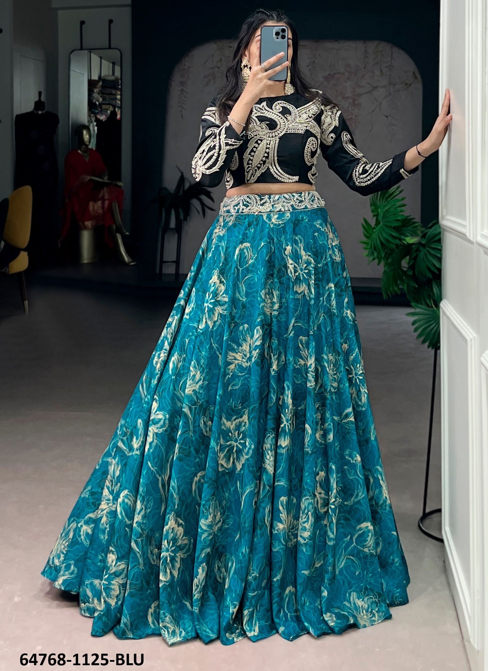 SERIES 1125 - Catalog # 64768 (Set of 4 Semi-Stitched Lehengas) SERIES 1125 - Catalog # 64768 (Set of 4 Semi-Stitched Lehengas)