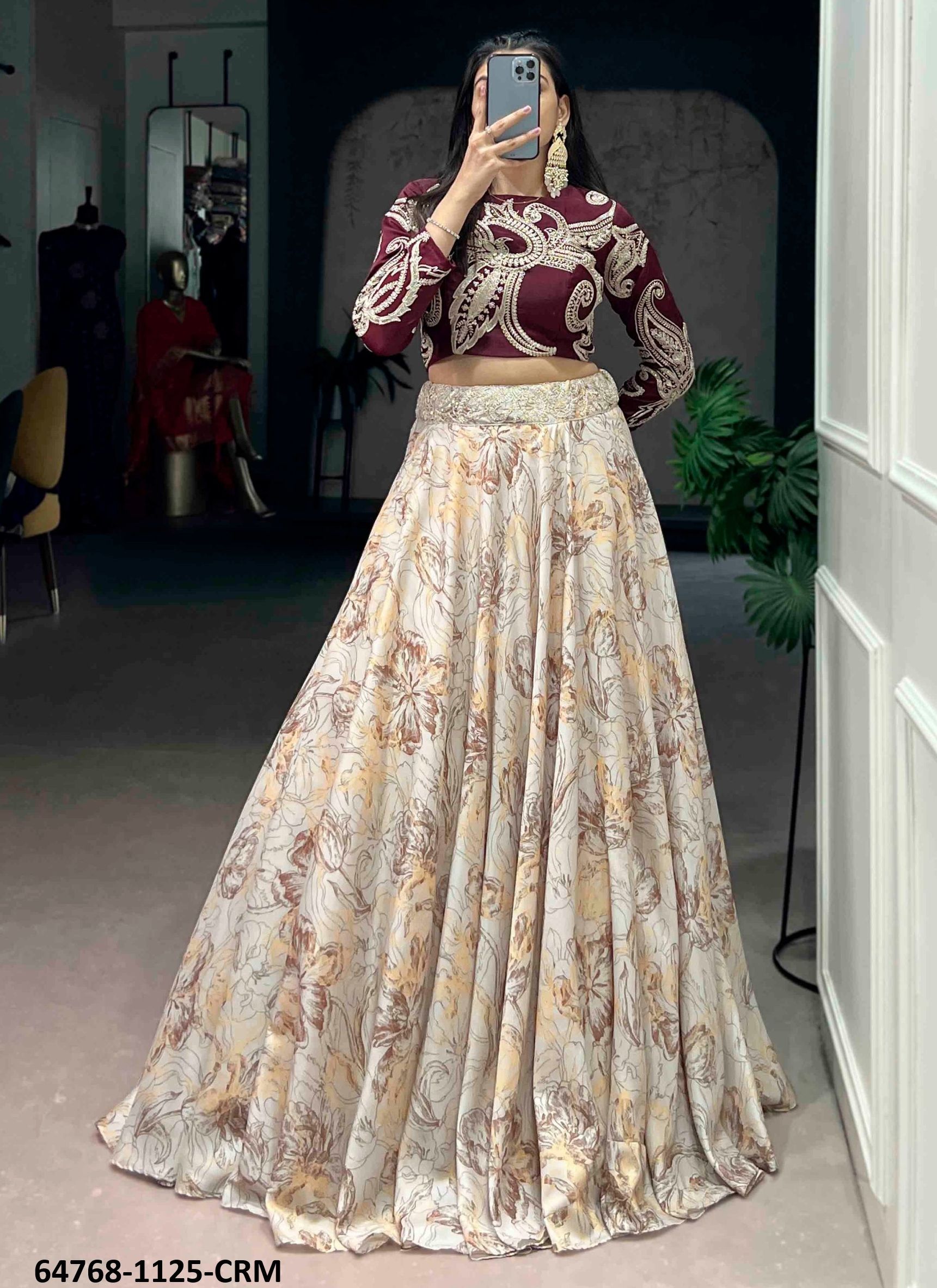 SERIES 1125 - Catalog # 64768 (Set of 4 Semi-Stitched Lehengas) SERIES 1125 - Catalog # 64768 (Set of 4 Semi-Stitched Lehengas)