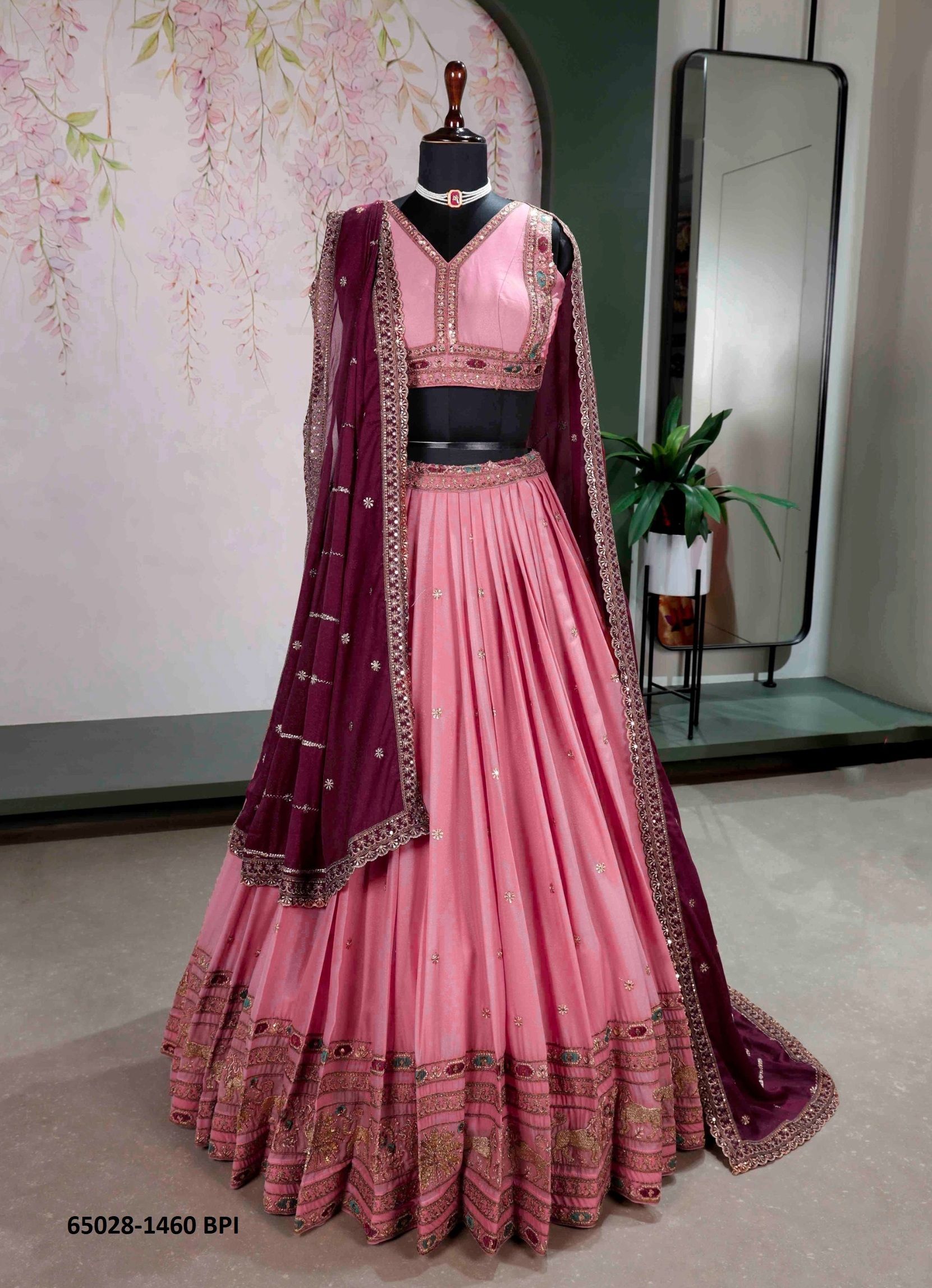 SERIES 1460 - Catalog # 65028 (Set of 4 Semi-Stitched Lehengas) SERIES 1460 - Catalog # 65028 (Set of 4 Semi-Stitched Lehengas)