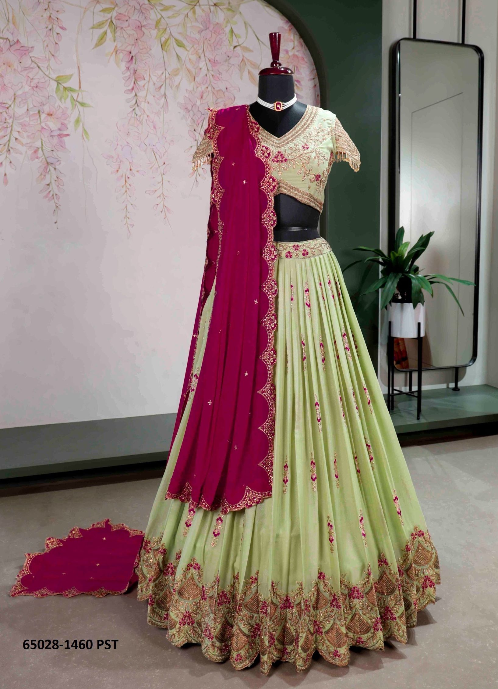 SERIES 1460 - Catalog # 65028 (Set of 4 Semi-Stitched Lehengas) SERIES 1460 - Catalog # 65028 (Set of 4 Semi-Stitched Lehengas)
