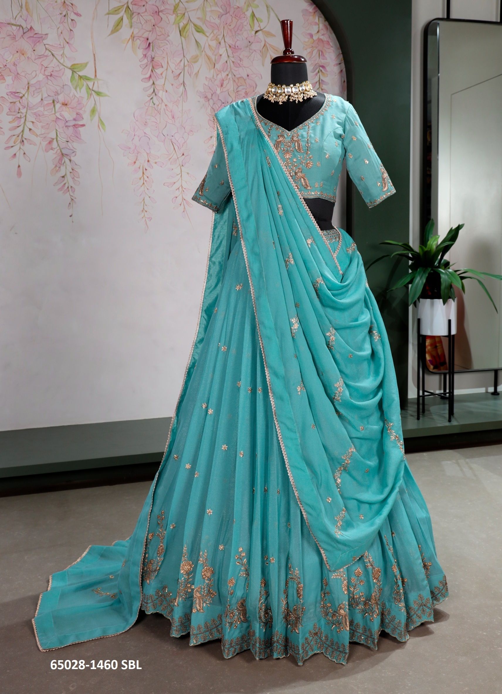 SERIES 1460 - Catalog # 65028 (Set of 4 Semi-Stitched Lehengas) SERIES 1460 - Catalog # 65028 (Set of 4 Semi-Stitched Lehengas)