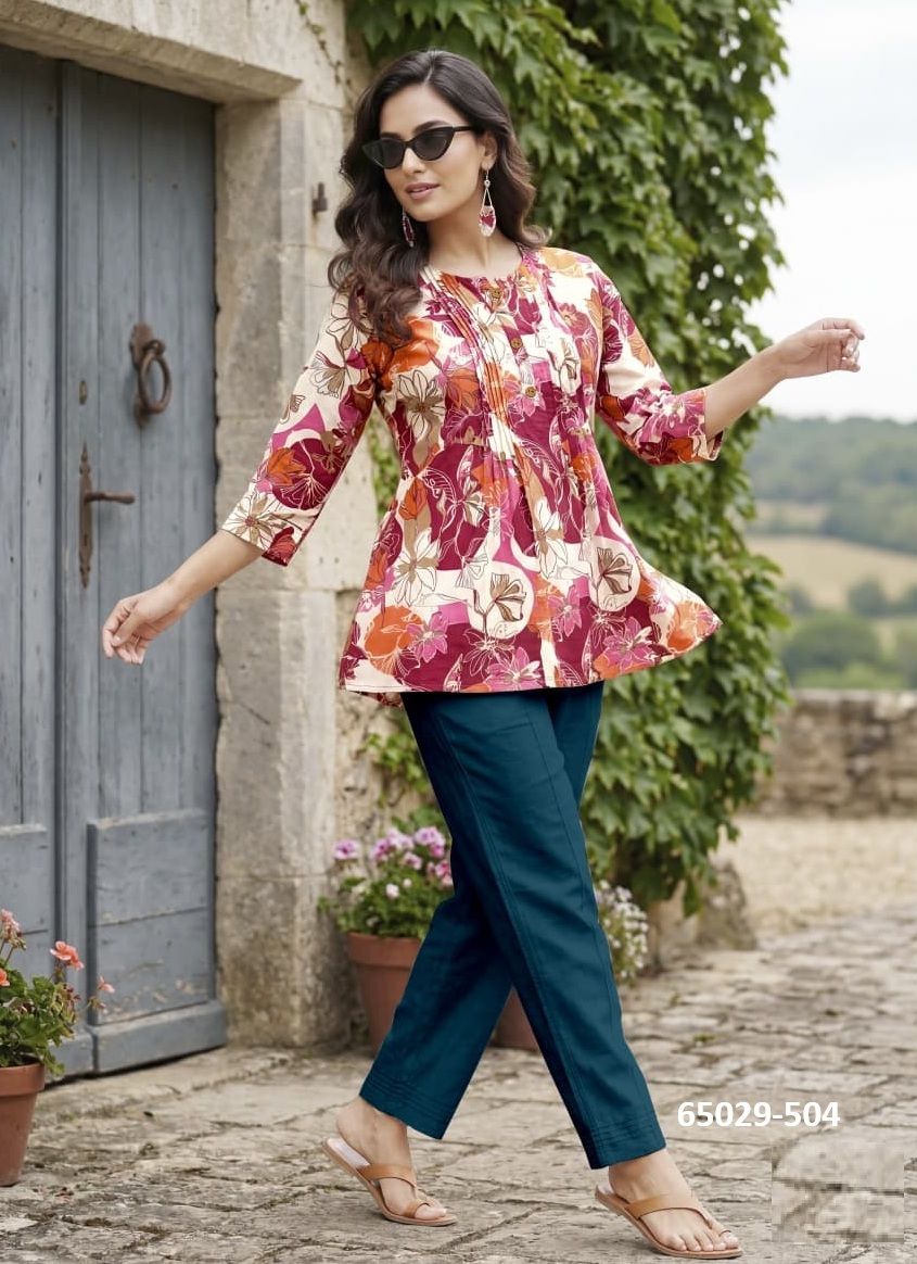 VICTORIA 5 - Catalog # 65029 (Set of 6 Readymade Women's Kurtis / Tops) VICTORIA 5 - Catalog # 65029 (Set of 6 Readymade Women's Kurtis / Tops)