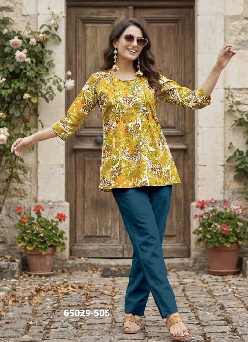VICTORIA 5 - Catalog # 65029 (Set of 6 Readymade Women's Kurtis / Tops) VICTORIA 5 - Catalog # 65029 (Set of 6 Readymade Women's Kurtis / Tops)