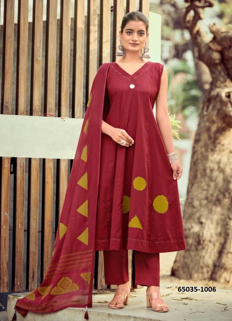 MAHIYA 2 - Catalog # 65035 (Set of 6 Readymade Salwar Suits)