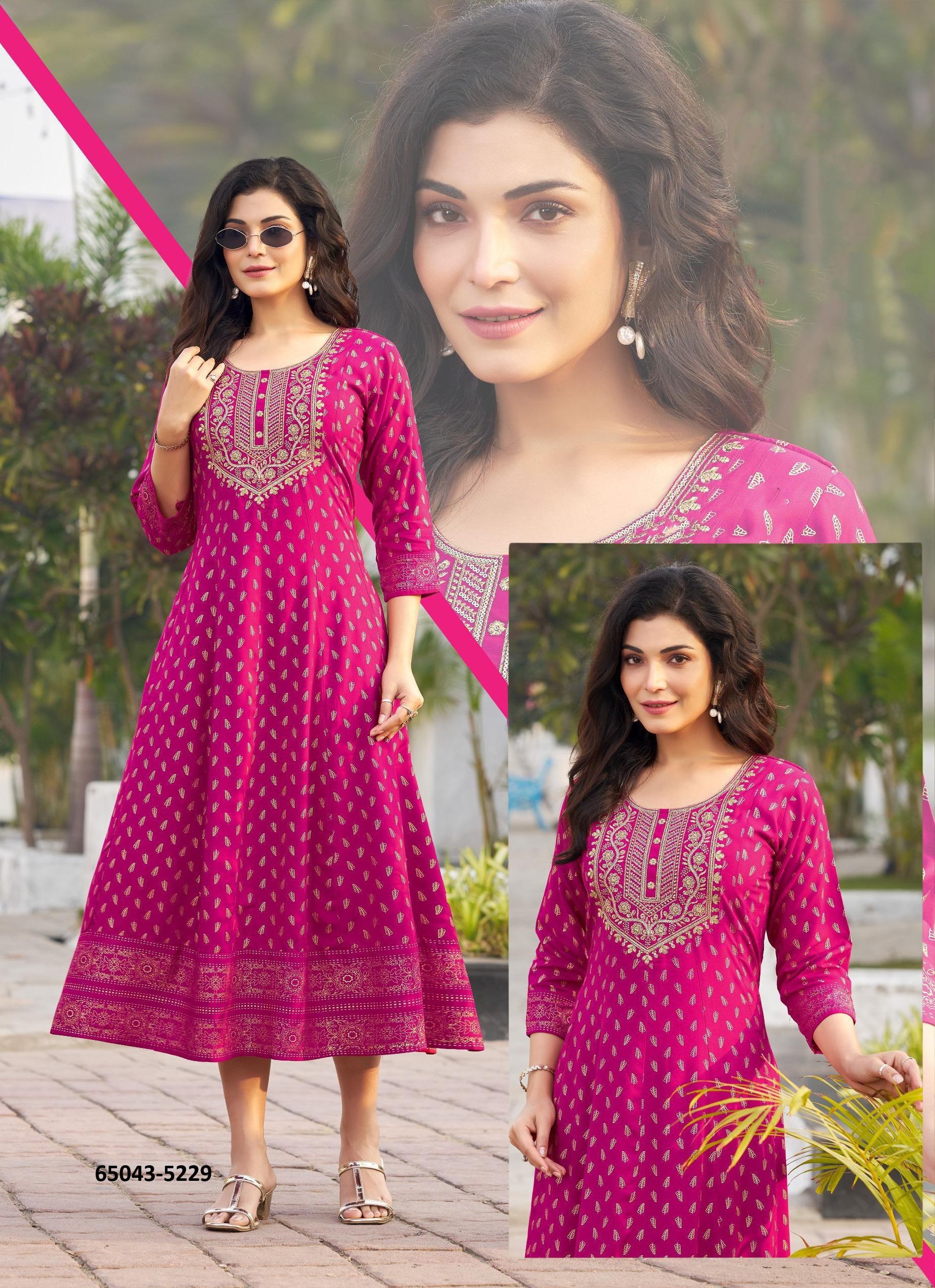LOPEZ - Catalog # 65043 (Set of 5 Readymade Women's Kurtis / Tops) LOPEZ - Catalog # 65043 (Set of 5 Readymade Women's Kurtis / Tops)