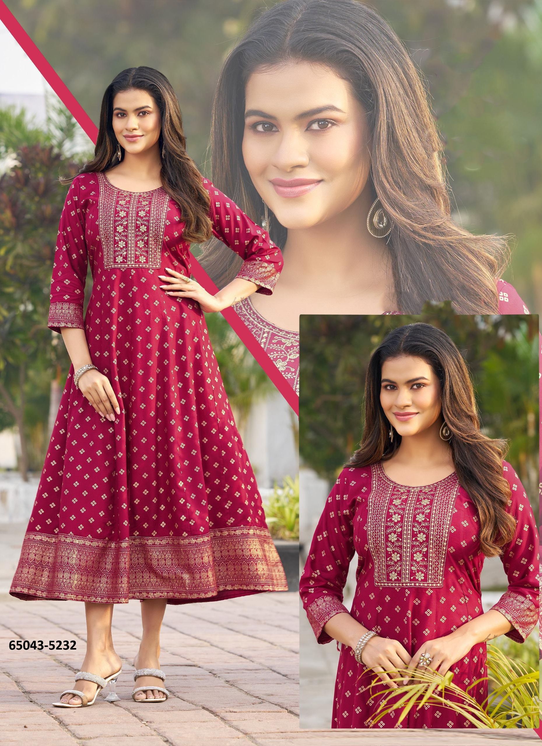 LOPEZ - Catalog # 65043 (Set of 5 Readymade Women's Kurtis / Tops) LOPEZ - Catalog # 65043 (Set of 5 Readymade Women's Kurtis / Tops)