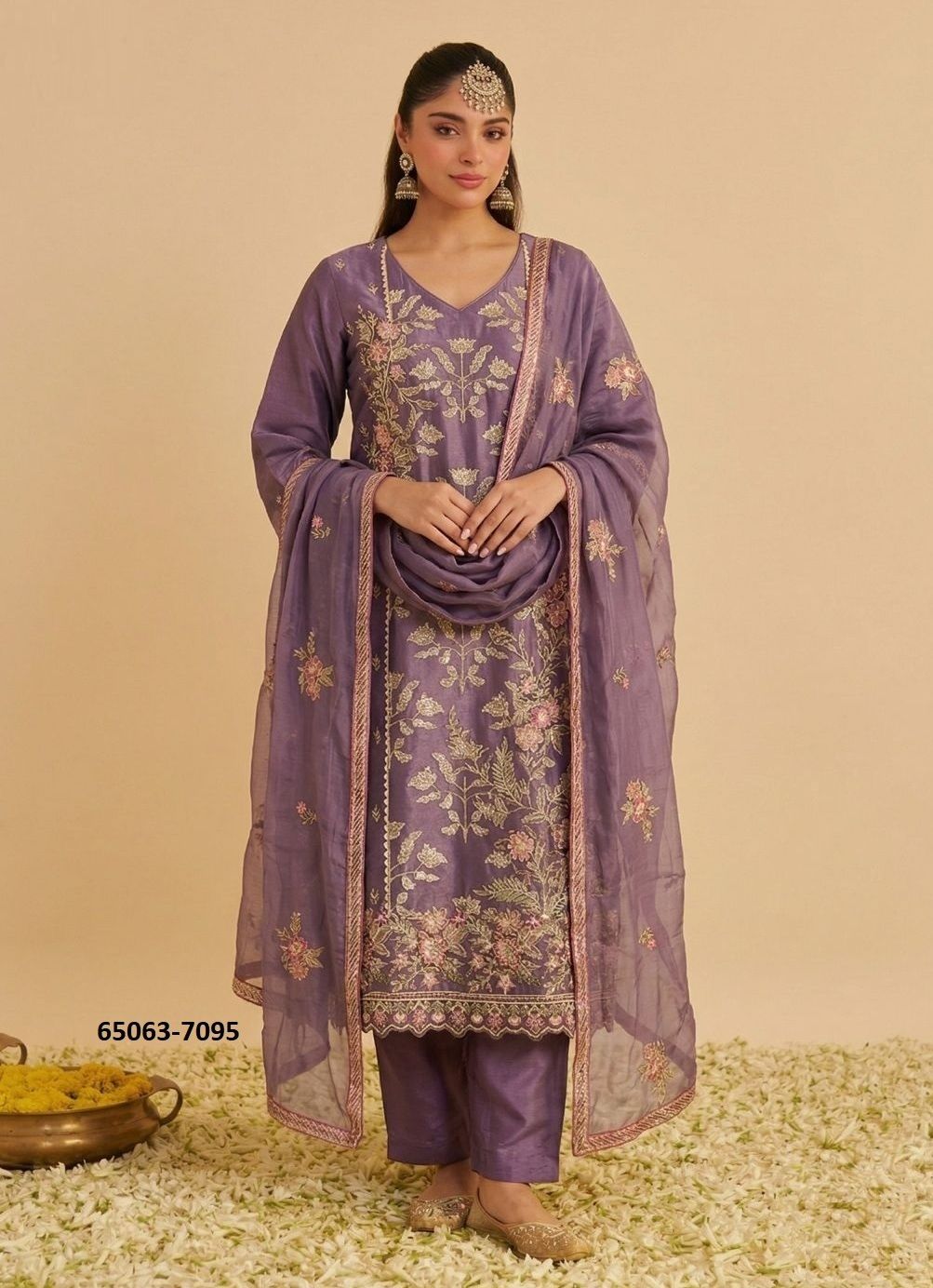 SERIES 7095 - Catalog # 65063 (Set of 3 Readymade Salwar Suits) SERIES 7095 - Catalog # 65063 (Set of 3 Readymade Salwar Suits)