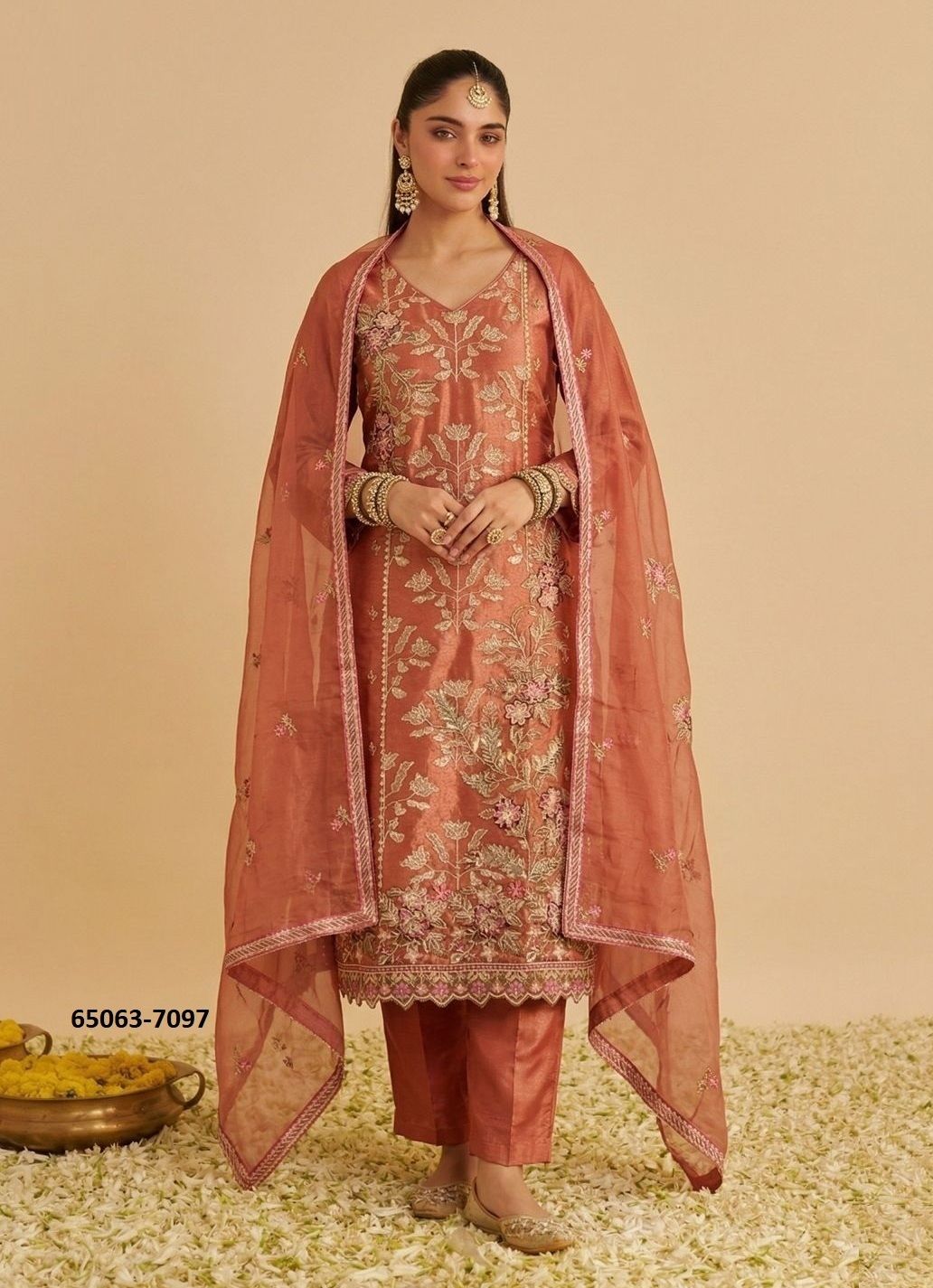 SERIES 7095 - Catalog # 65063 (Set of 3 Readymade Salwar Suits) SERIES 7095 - Catalog # 65063 (Set of 3 Readymade Salwar Suits)