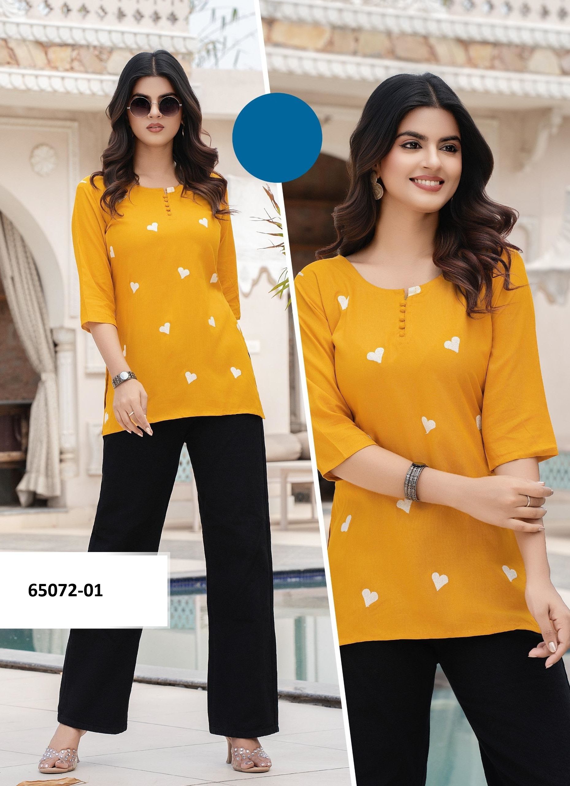 FORAM - Catalog # 65072 (Set of 6 Readymade Women's Kurtis / Tops) FORAM - Catalog # 65072 (Set of 6 Readymade Women's Kurtis / Tops)
