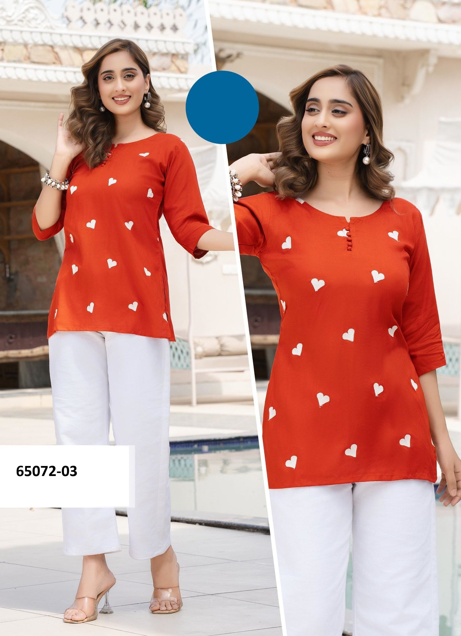 FORAM - Catalog # 65072 (Set of 6 Readymade Women's Kurtis / Tops) FORAM - Catalog # 65072 (Set of 6 Readymade Women's Kurtis / Tops)