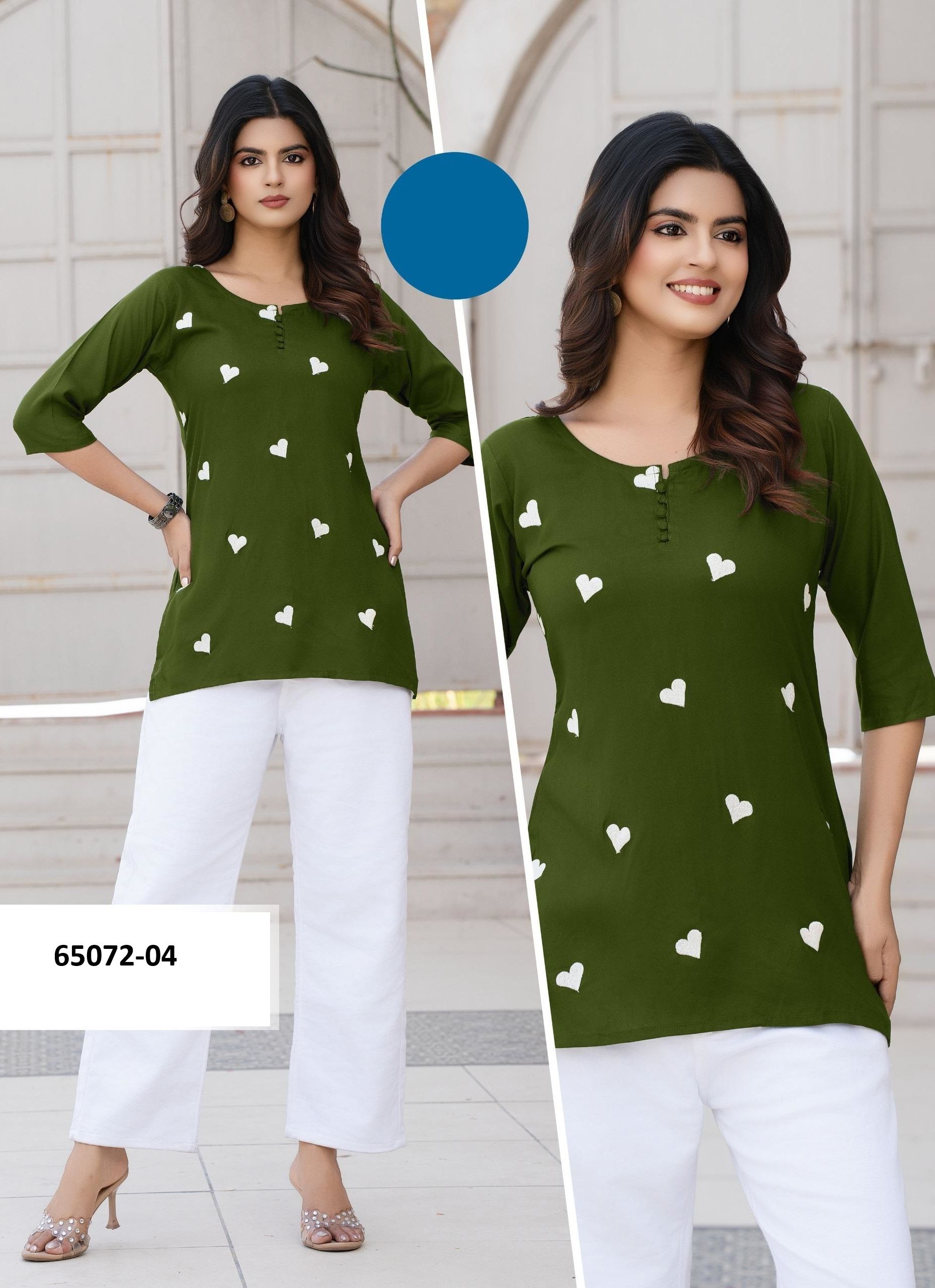 FORAM - Catalog # 65072 (Set of 6 Readymade Women's Kurtis / Tops) FORAM - Catalog # 65072 (Set of 6 Readymade Women's Kurtis / Tops)