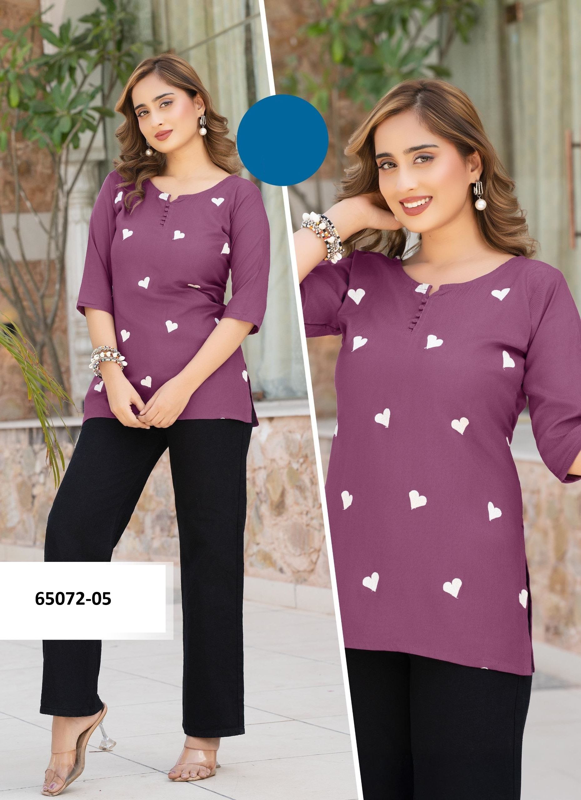 FORAM - Catalog # 65072 (Set of 6 Readymade Women's Kurtis / Tops) FORAM - Catalog # 65072 (Set of 6 Readymade Women's Kurtis / Tops)