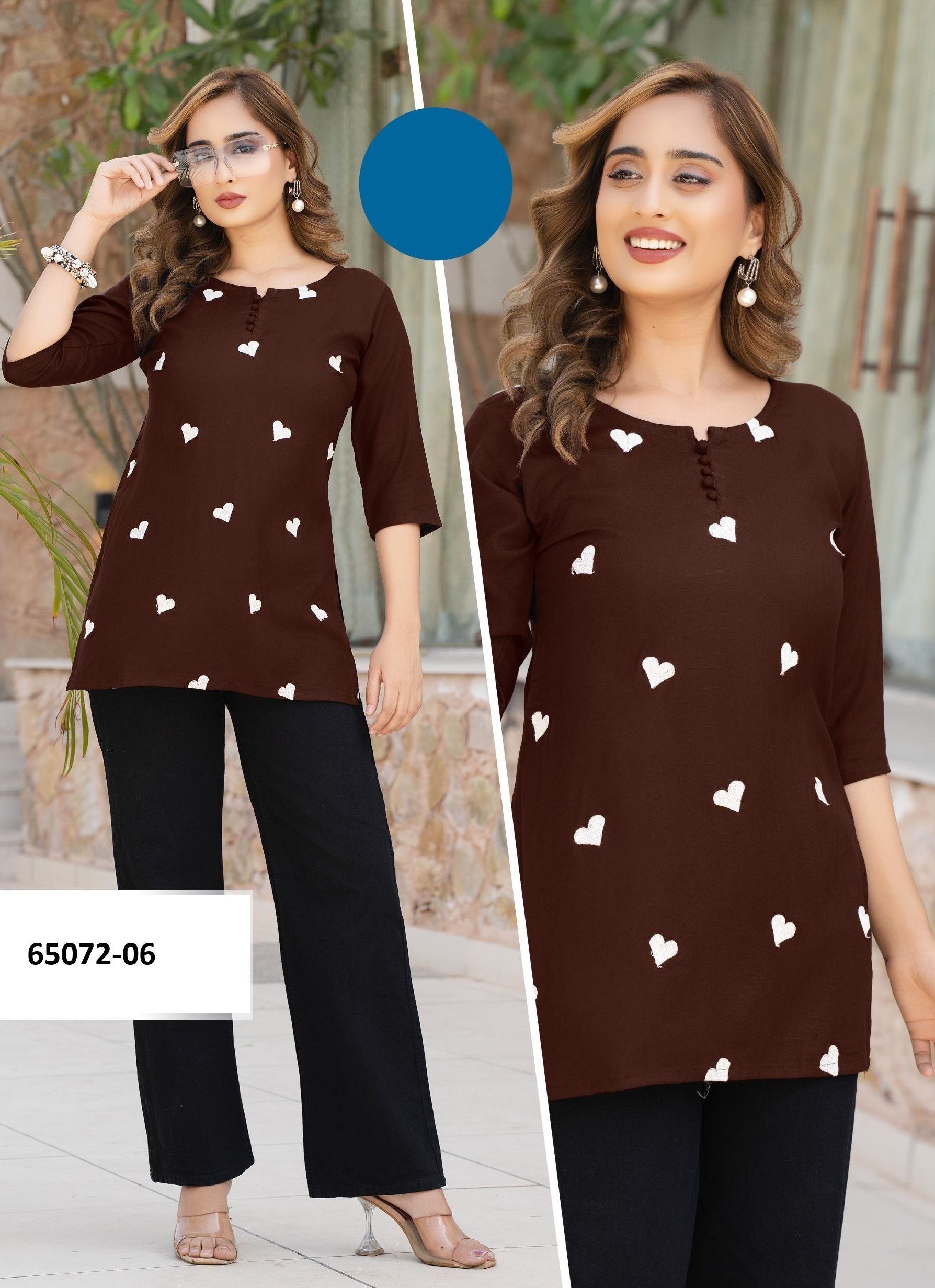 FORAM - Catalog # 65072 (Set of 6 Readymade Women's Kurtis / Tops) FORAM - Catalog # 65072 (Set of 6 Readymade Women's Kurtis / Tops)