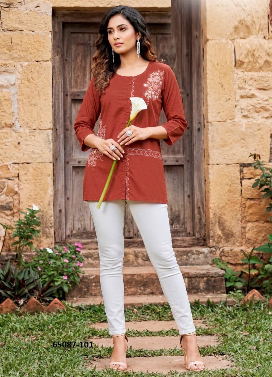 VIANA - Catalog # 65087 (Set of 6 Readymade Women's Kurtis / Tops) VIANA - Catalog # 65087 (Set of 6 Readymade Women's Kurtis / Tops)