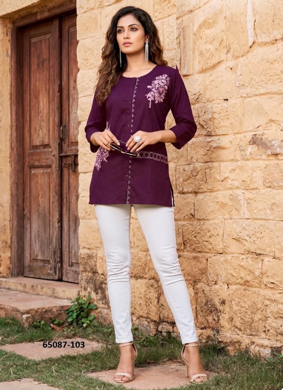 VIANA - Catalog # 65087 (Set of 6 Readymade Women's Kurtis / Tops) VIANA - Catalog # 65087 (Set of 6 Readymade Women's Kurtis / Tops)