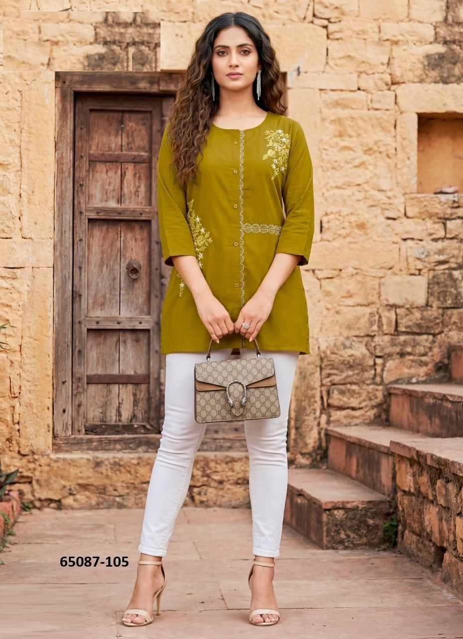 VIANA - Catalog # 65087 (Set of 6 Readymade Women's Kurtis / Tops) VIANA - Catalog # 65087 (Set of 6 Readymade Women's Kurtis / Tops)
