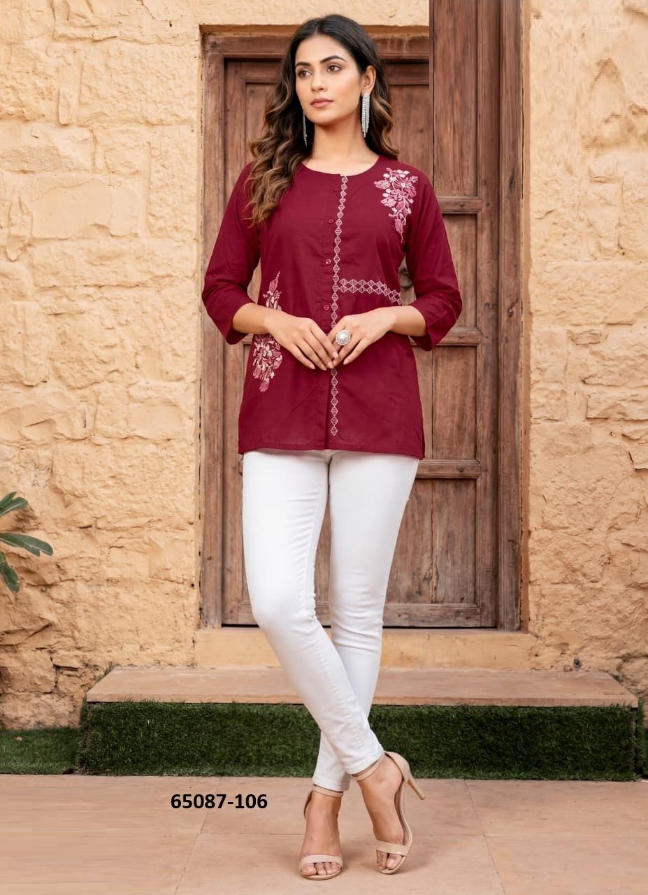 VIANA - Catalog # 65087 (Set of 6 Readymade Women's Kurtis / Tops) VIANA - Catalog # 65087 (Set of 6 Readymade Women's Kurtis / Tops)