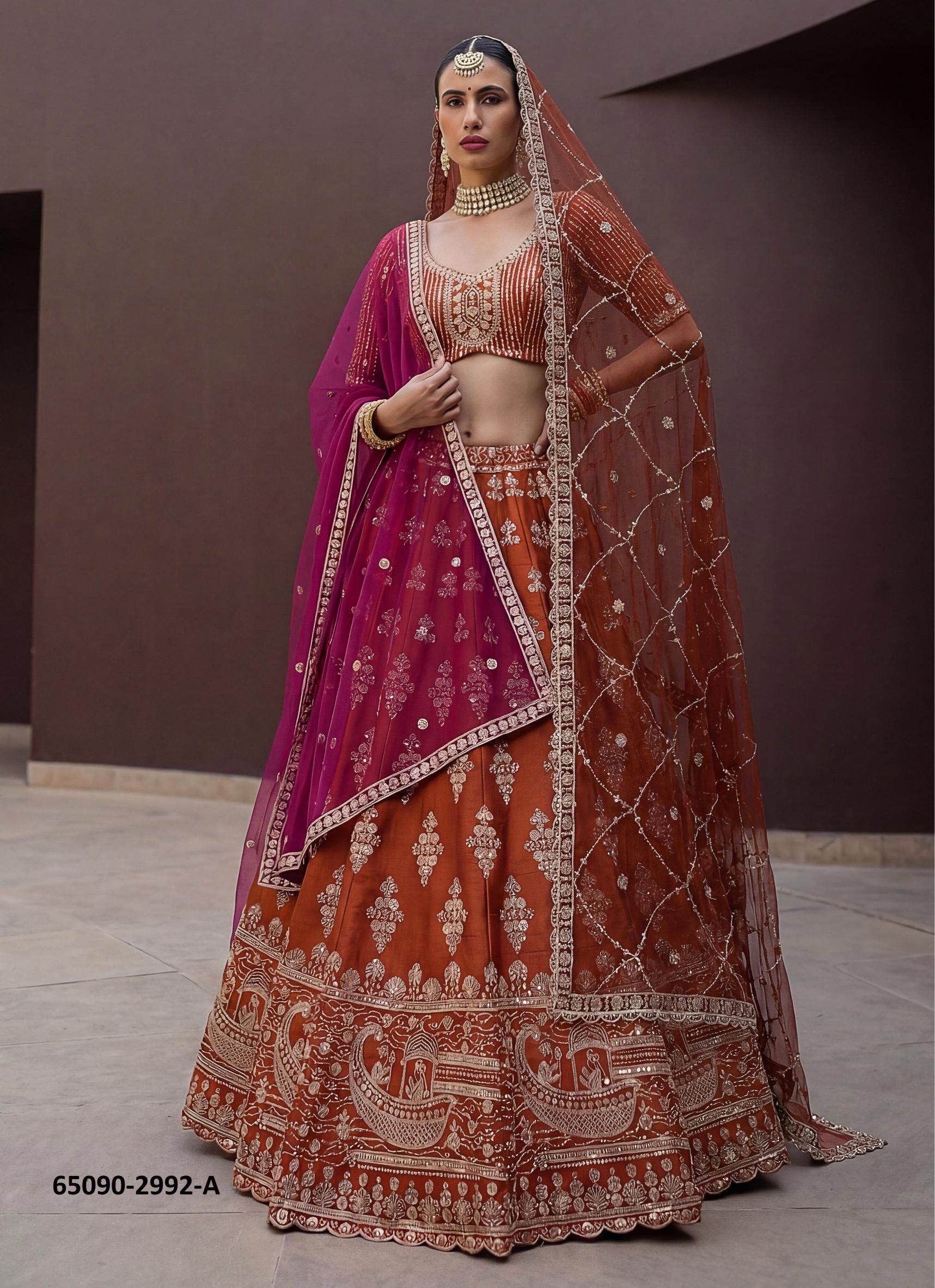 SERIES 2992 - Catalog # 65090 (Set of 5 Semi-Stitched Lehengas) SERIES 2992 - Catalog # 65090 (Set of 5 Semi-Stitched Lehengas)