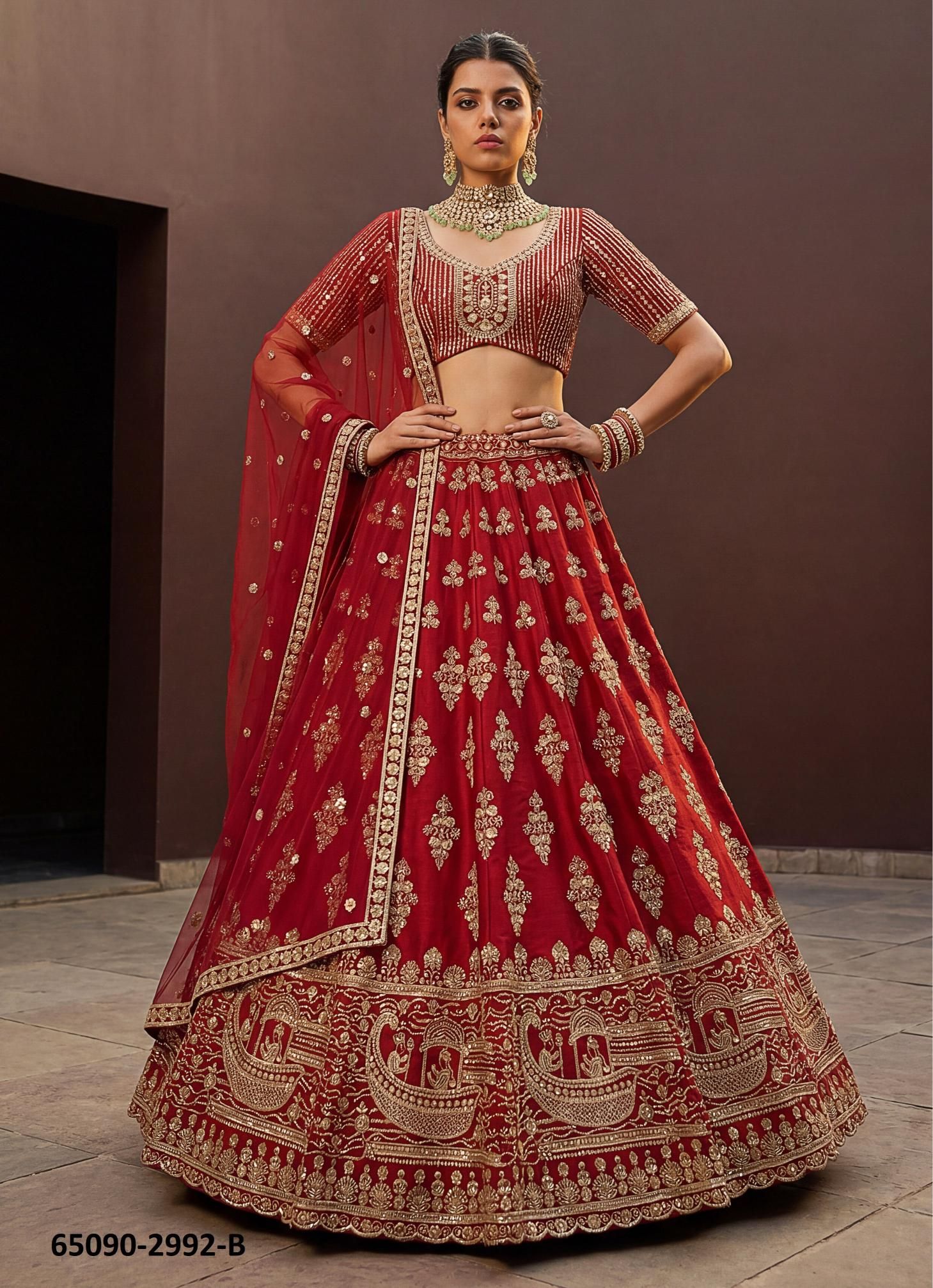 SERIES 2992 - Catalog # 65090 (Set of 5 Semi-Stitched Lehengas) SERIES 2992 - Catalog # 65090 (Set of 5 Semi-Stitched Lehengas)