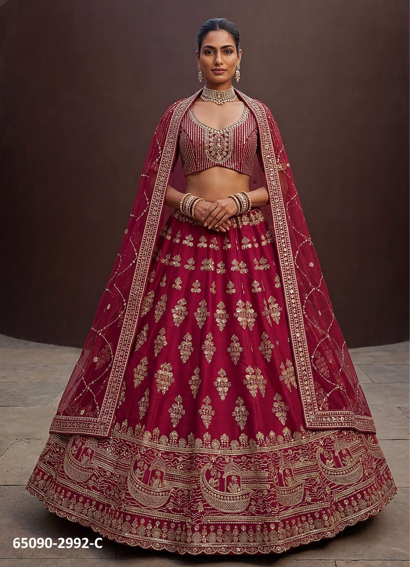 SERIES 2992 - Catalog # 65090 (Set of 5 Semi-Stitched Lehengas) SERIES 2992 - Catalog # 65090 (Set of 5 Semi-Stitched Lehengas)