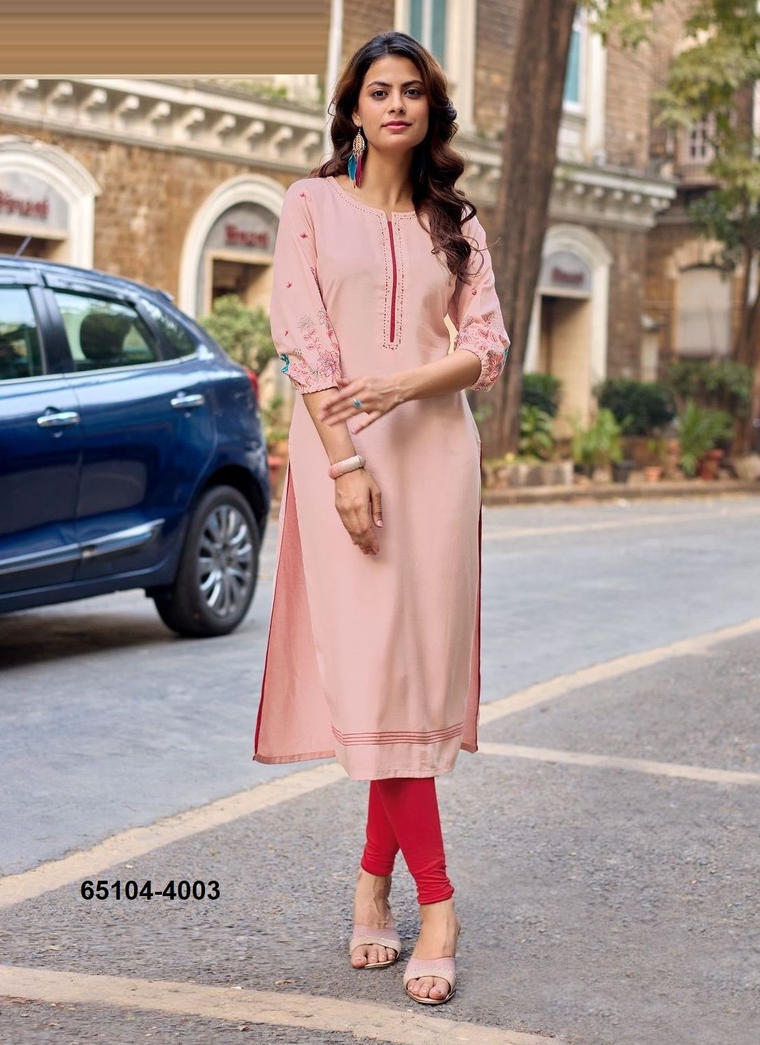 AARVIKA - Catalog # 65104 (Set of 6 Readymade Women's Kurtis / Tops)