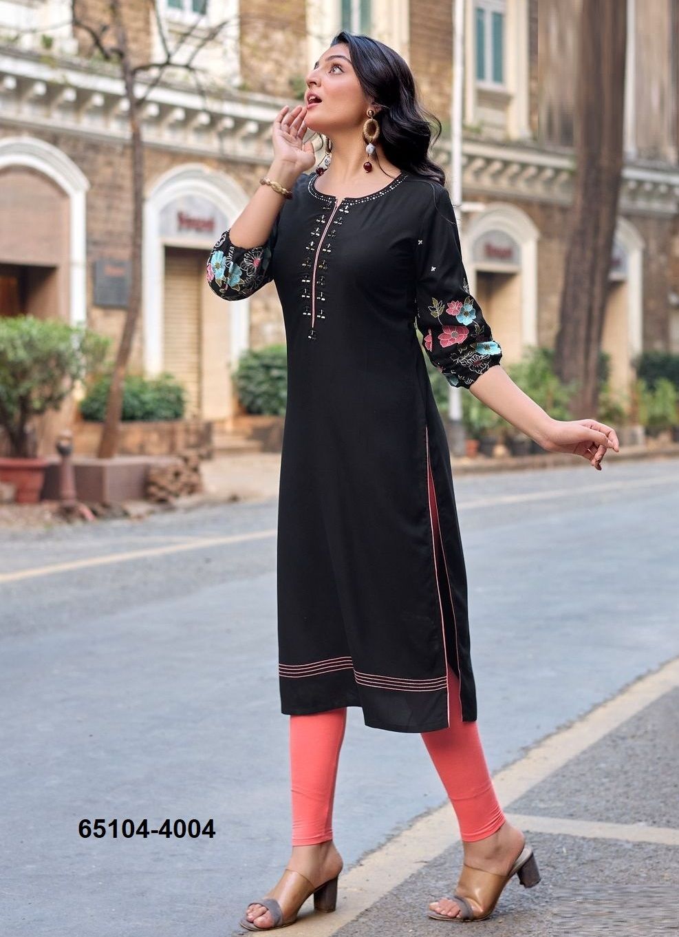 AARVIKA - Catalog # 65104 (Set of 6 Readymade Women's Kurtis / Tops)