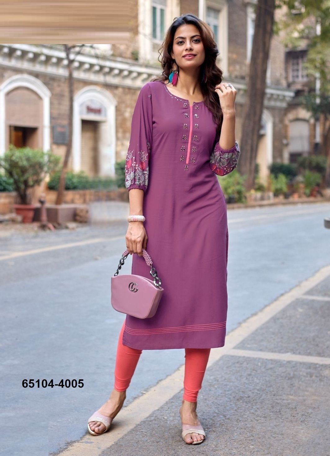 AARVIKA - Catalog # 65104 (Set of 6 Readymade Women's Kurtis / Tops)