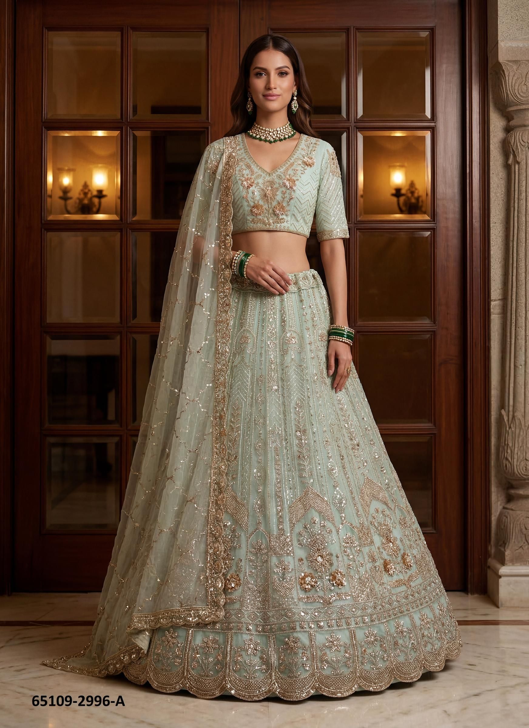 SERIES 2996 - Catalog # 65109 (Set of 4 Semi-Stitched Lehengas) SERIES 2996 - Catalog # 65109 (Set of 4 Semi-Stitched Lehengas)