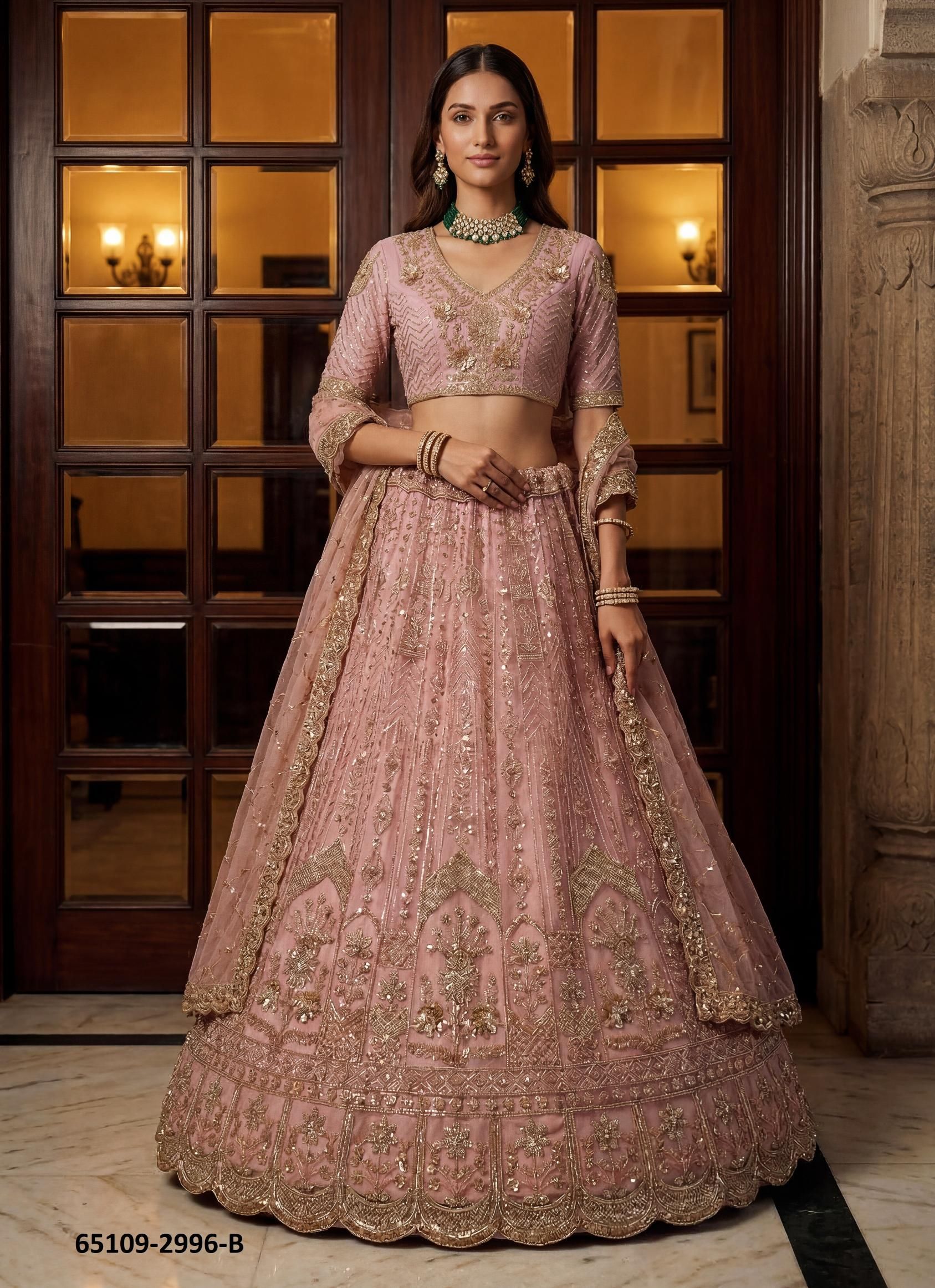 SERIES 2996 - Catalog # 65109 (Set of 4 Semi-Stitched Lehengas) SERIES 2996 - Catalog # 65109 (Set of 4 Semi-Stitched Lehengas)