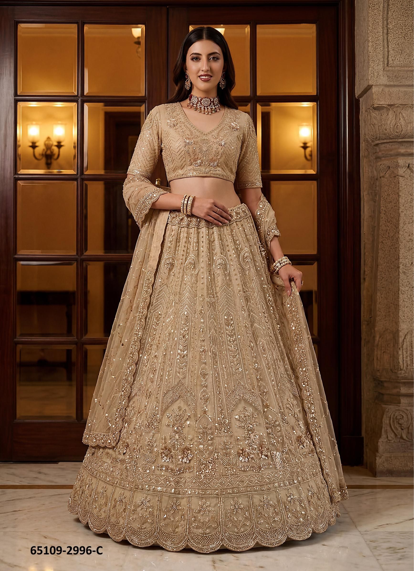 SERIES 2996 - Catalog # 65109 (Set of 4 Semi-Stitched Lehengas) SERIES 2996 - Catalog # 65109 (Set of 4 Semi-Stitched Lehengas)