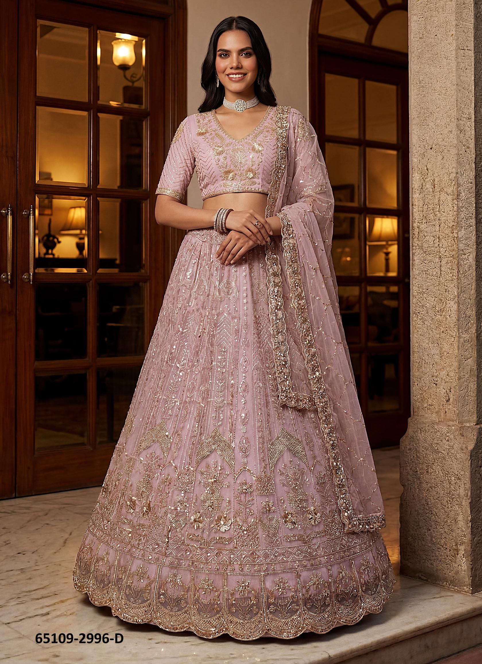 SERIES 2996 - Catalog # 65109 (Set of 4 Semi-Stitched Lehengas) SERIES 2996 - Catalog # 65109 (Set of 4 Semi-Stitched Lehengas)