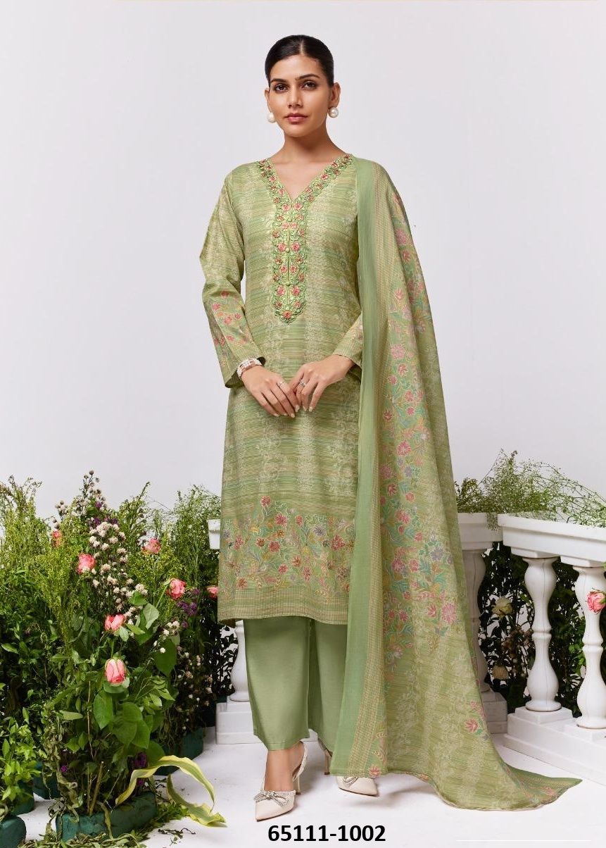 SUMMER STORY - Catalog # 65111 (Set of 4 Semi-Stitched / Un-Stitched Suits)