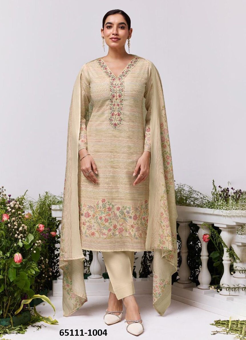 SUMMER STORY - Catalog # 65111 (Set of 4 Semi-Stitched / Un-Stitched Suits)