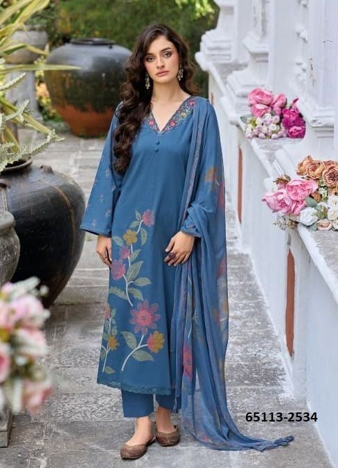 ZARINA - Catalog # 65113 (Set of 6 Semi-Stitched / Un-Stitched Suits)