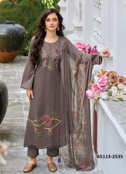 ZARINA - Catalog # 65113 (Set of 6 Semi-Stitched / Un-Stitched Suits)