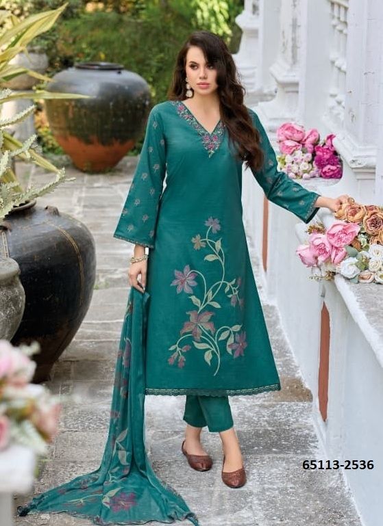 ZARINA - Catalog # 65113 (Set of 6 Semi-Stitched / Un-Stitched Suits)