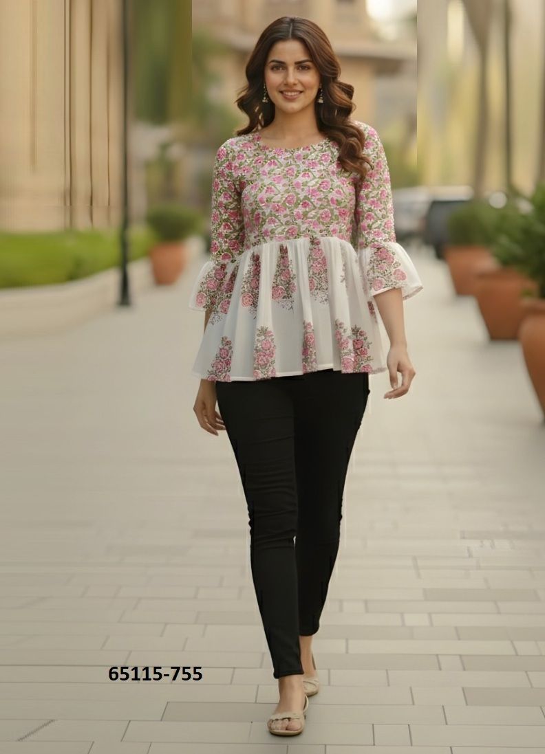 AARADHYA 21 - Catalog # 65115 (Set of 6 Readymade Women's Kurtis / Tops) AARADHYA 21 - Catalog # 65115 (Set of 6 Readymade Women's Kurtis / Tops)